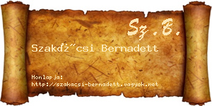 Szakácsi Bernadett névjegykártya